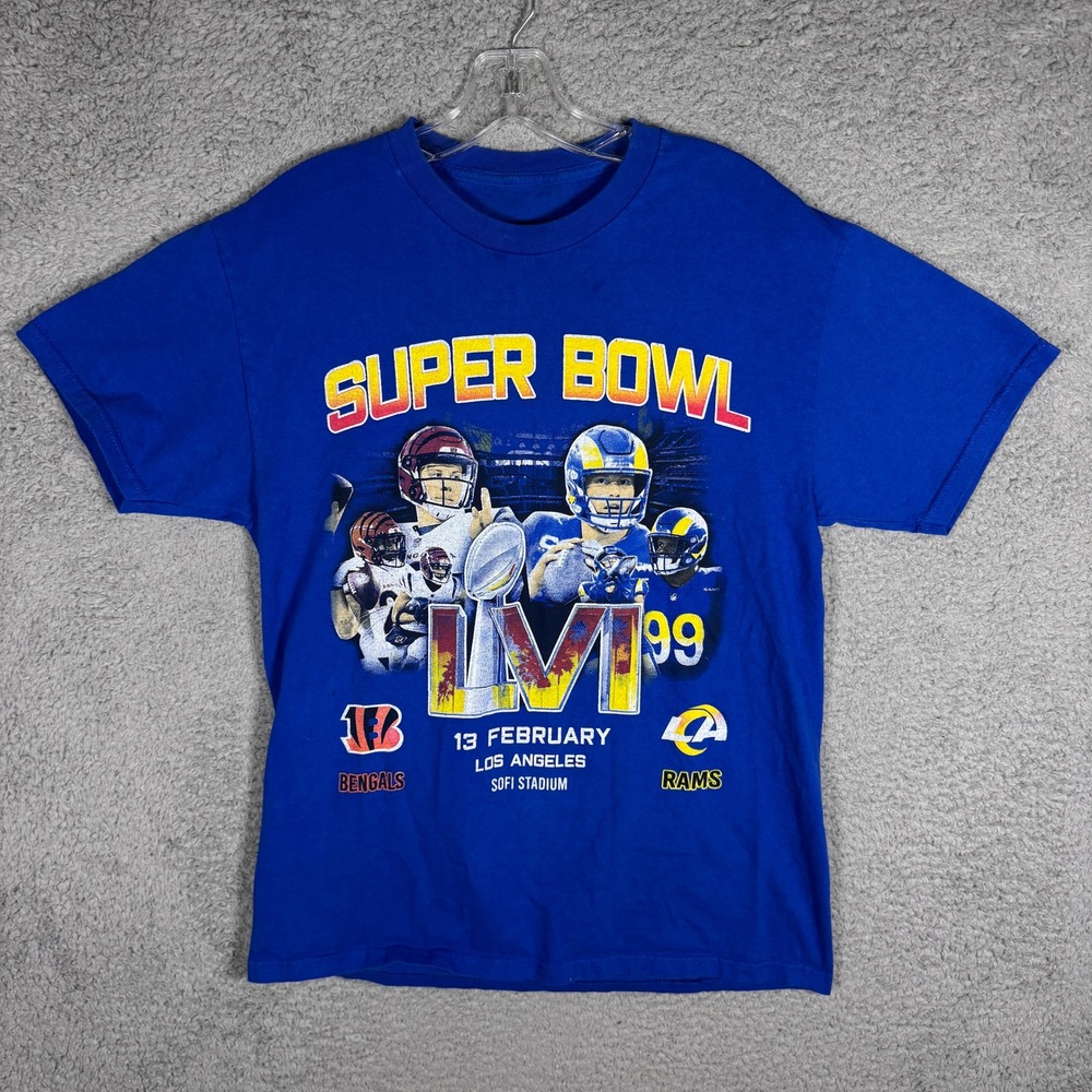 Super Bowl LVI 2022 Halftime Show Graphic T-Shirt Blue Dr Dre Eminem‎ Snoop Dogg